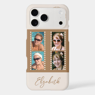 Add 4 photos initials and name brown and white