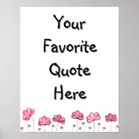 Add a Background Colour & Your Quote! Pink Flowers