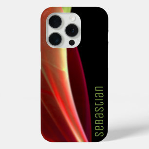 Add A Custom Name Orange Green Abstract iPhone 15 Pro Case