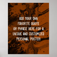 Add a Custom Quote Black Marble, Dark Burnt Orange