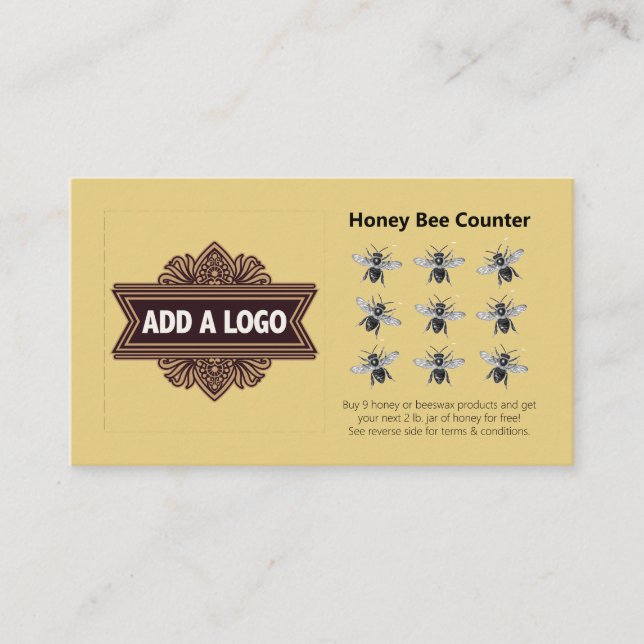 Add a Logo Honey Bee Loyalty Card (Front)