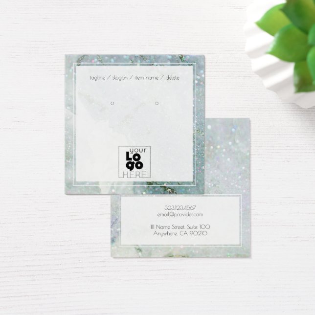 Add A Logo QUartz Glitter Crystal Earring Display (Desk)