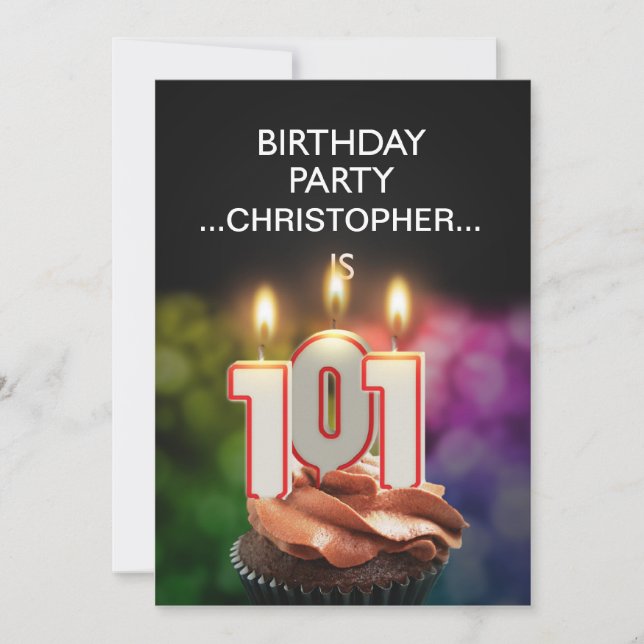 Add a name, 101st Birthday party Invitation (Front)