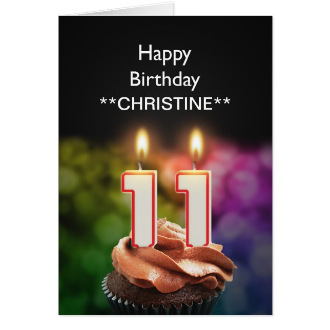 Add a name, 11th birthday card (Front)