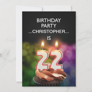Add a name, 22nd Birthday party Invitation