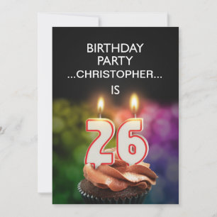 Add a name, 26th Birthday party Invitation