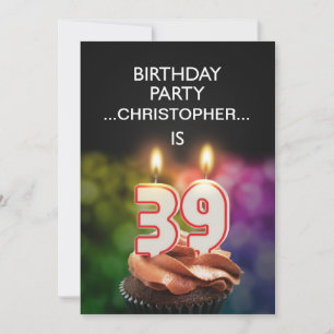 Add a name, 39th Birthday party Invitation