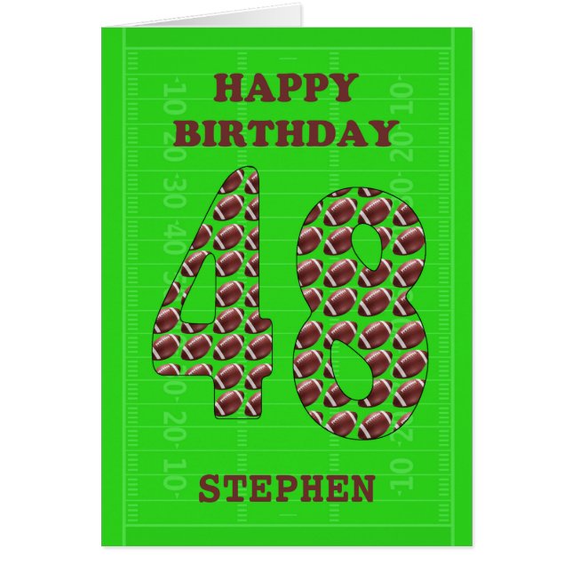 Add A Name 48th Birthday Footballs  (Front)