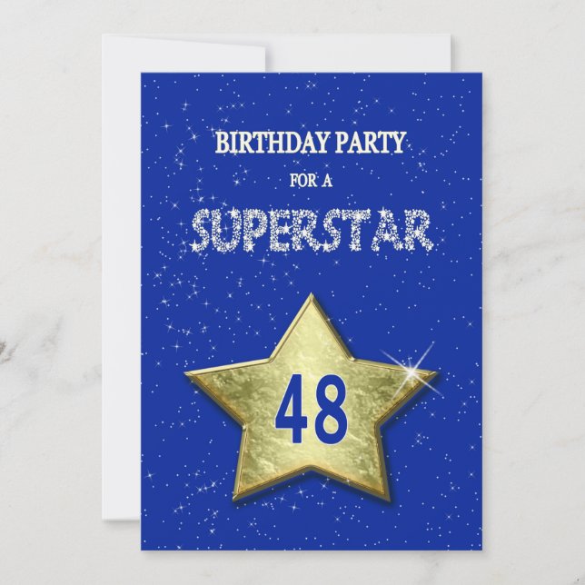 Add a name, 48th Birthday Party Invitation (Front)