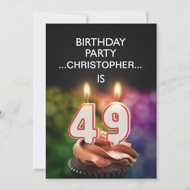 Add a name, 49th Birthday party Invitation (Front)