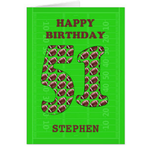 Add A Name 51st Birthday Footballs 