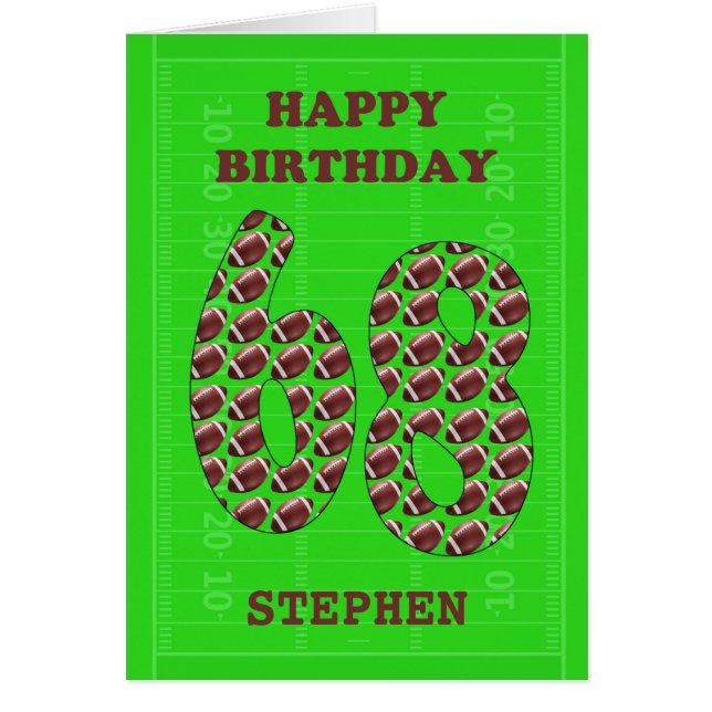 Add A Name 68th Birthday Footballs  (Front)