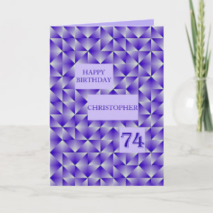 Add a name 74th Birthday with Purple Shapes Card