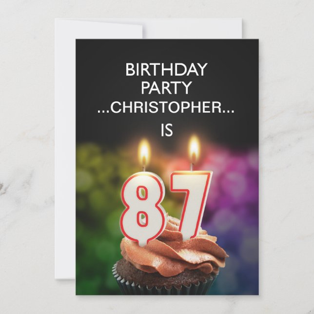 Add a name, 87th Birthday party Invitation (Front)