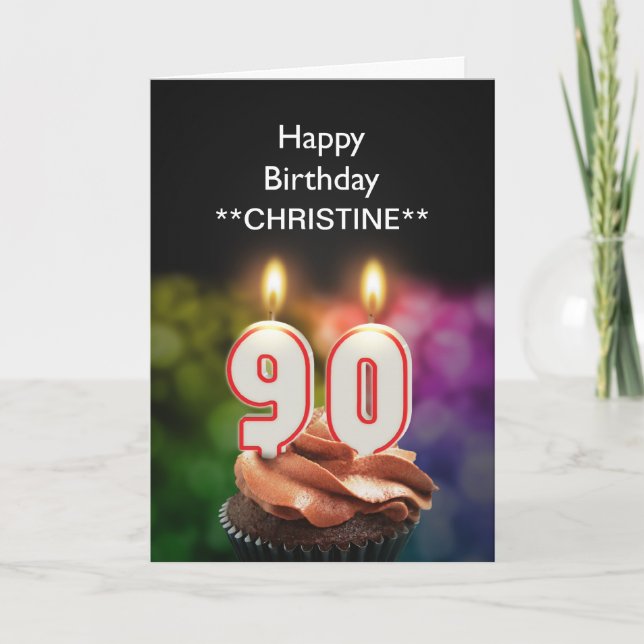 Add a name, 90th birthday card (Front)