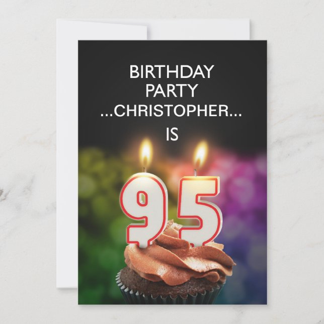 Add a name, 95th Birthday party Invitation (Front)