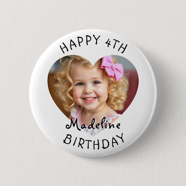 Add a Name and Age to this Happy Birthday  6 Cm Round Badge (Front)