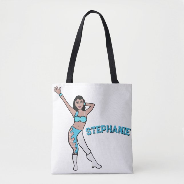 Add A Name Aqua Swirl #2 Tote Bag (Front)