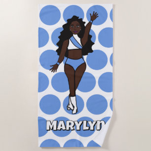 Add A Name  Beach Towel Baby Blue /White