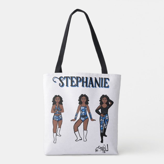 Add a Name Dancer Blue Camo #1 Tote Bag (Back)
