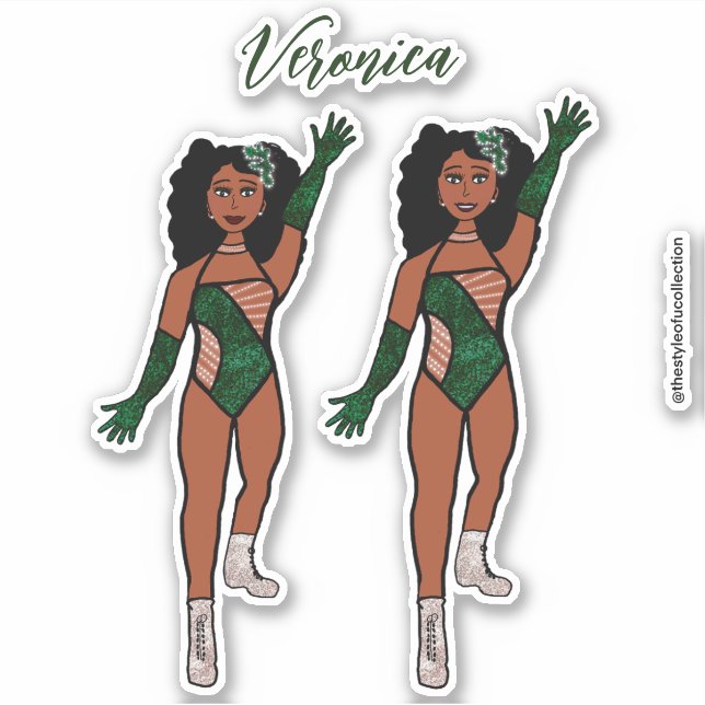 Add a Name Dancer Sticker Forest & Diamonds A (Front)