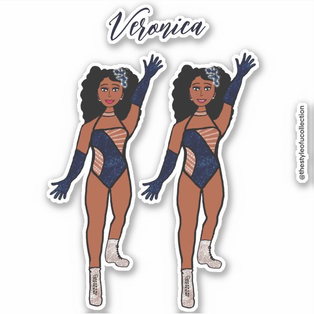 Add a Name Dancer Sticker Indigo & Diamonds A (Front)