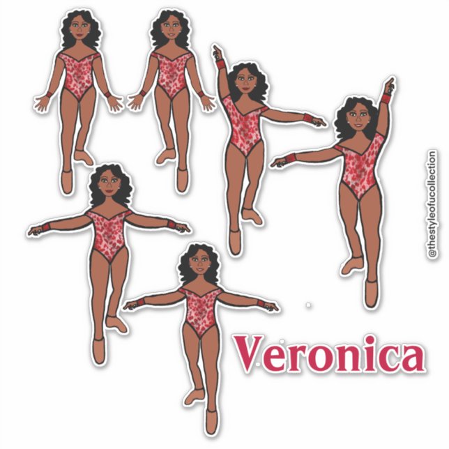 Add a Name Dancer Sticker Red Animal  A (Front)