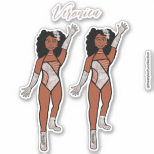 Add a Name Dancer Sticker Silver & Diamonds A