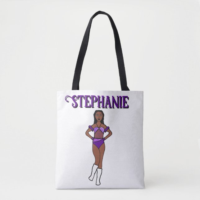 Add a Name Dancer Two Colours Grape Stones #1 Tote Bag (Front)