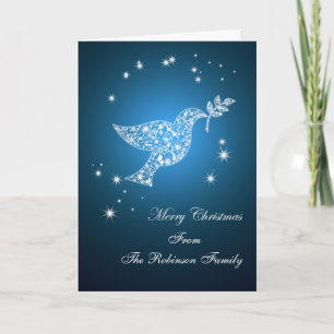 Add a name, Dove of peace Christmas card