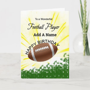 Add A Name Football Birthday Card
