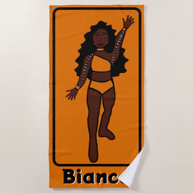 Add A Name Majorette/Dancer Beach Towel (Gold) (Front)