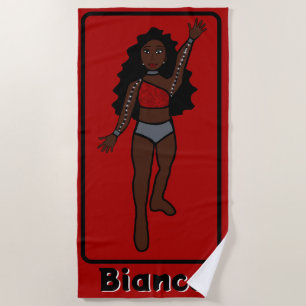 Add A Name Majorette/Dancer Beach Towel (Red) 2