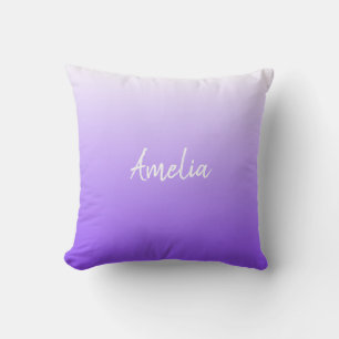 Add a name Ombre gradient bright purple Cushion