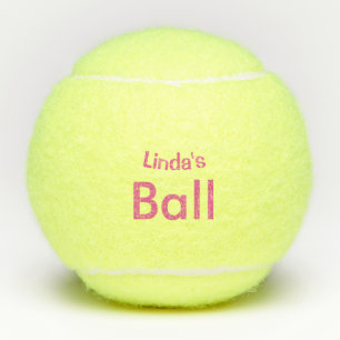 Add a Name Personalised PINK Tennis Balls
