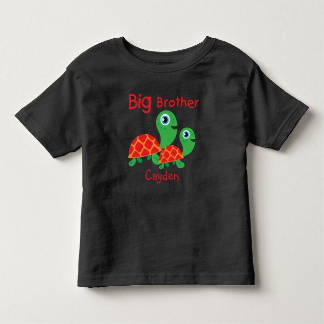 Add a Name Personalised Turtles Big Brother Toddler T-Shirt (Front)