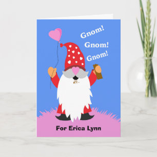 Add a Name Valentine’s Day Cute Gnome Chocolate Card