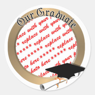 Add a Photo Graduation  Classic Round Sticker