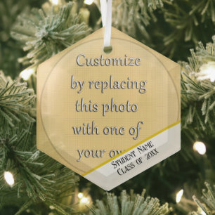 Add a Photo Graduation Glass Tree Decoration