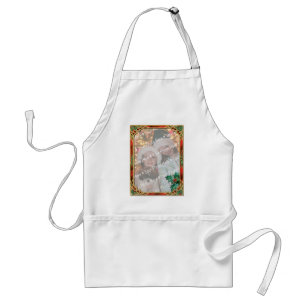 Add-A-Photo Stained Glass Frame with Holly Leaves Standard Apron