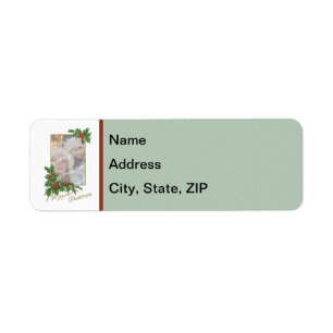 Add-A-Photo Vintage Happy Christmas Label Return Address Label