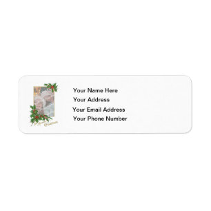 Add-A-Photo Vintage Happy Christmas Return Address Label