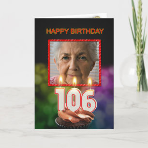 Add a picture, 106th Birthday card with Candles