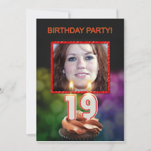 Add a picture, 19th Birthday party Invitation
