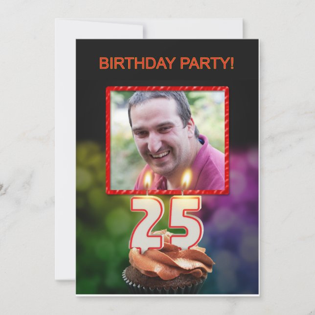 Add a picture, 25th Birthday party Invitation (Front)