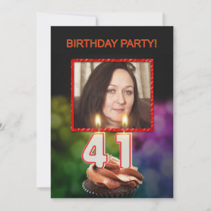 Add a picture, 41st Birthday party Invitation