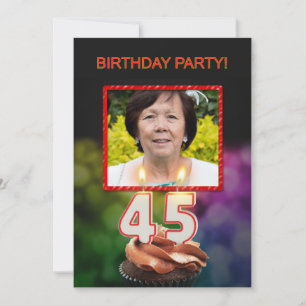 Add a picture, 45th Birthday party Invitation