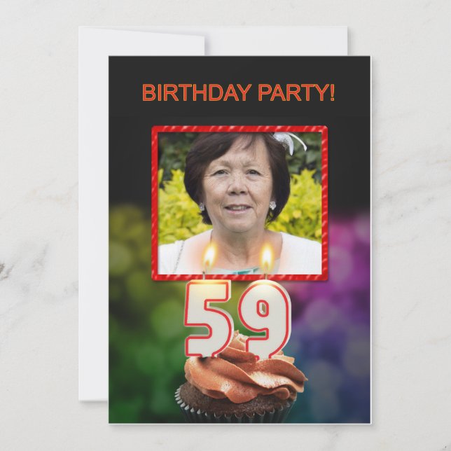 Add a picture, 59th Birthday party Invitation (Front)