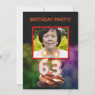 Add a picture, 63rd Birthday party Invitation
