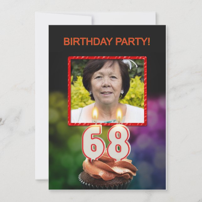 Add a picture, 68th Birthday party Invitation (Front)